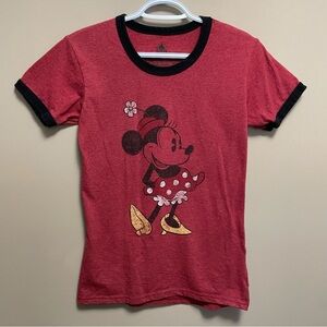 Disney Red Minnie Mouse Vintage Style T-Shirt Women’s Size Small